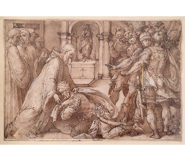 Federigo Zuccaro - King Kneeling before a Priest